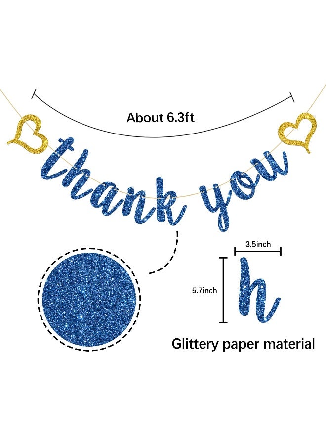 INNORU Thank You Banner Navy Blue Glitter, Wedding Bridal Shower, Thanksgiving Day Party Decorations, Engagement Party Banner, Perfect Wedding Party Decoration Suppllies - Image 2
